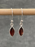 Garnet Cut Marquise Earrings