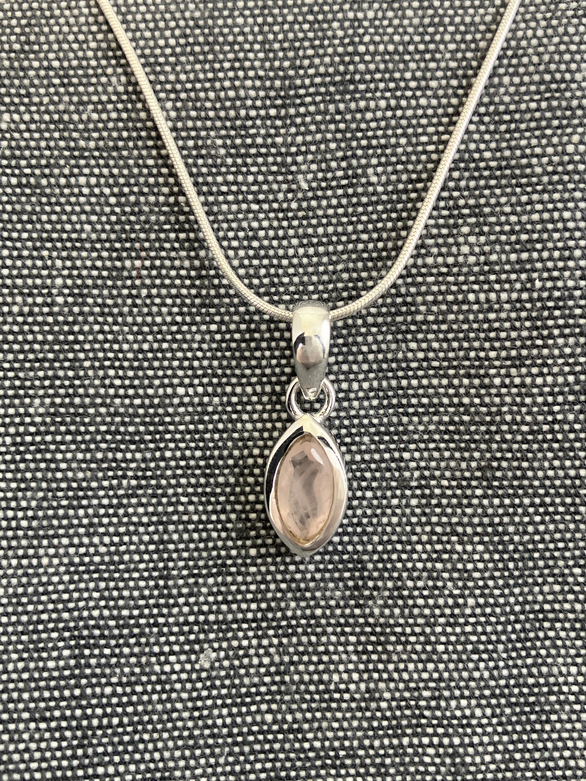 Rose Quartz Leaf Pendant