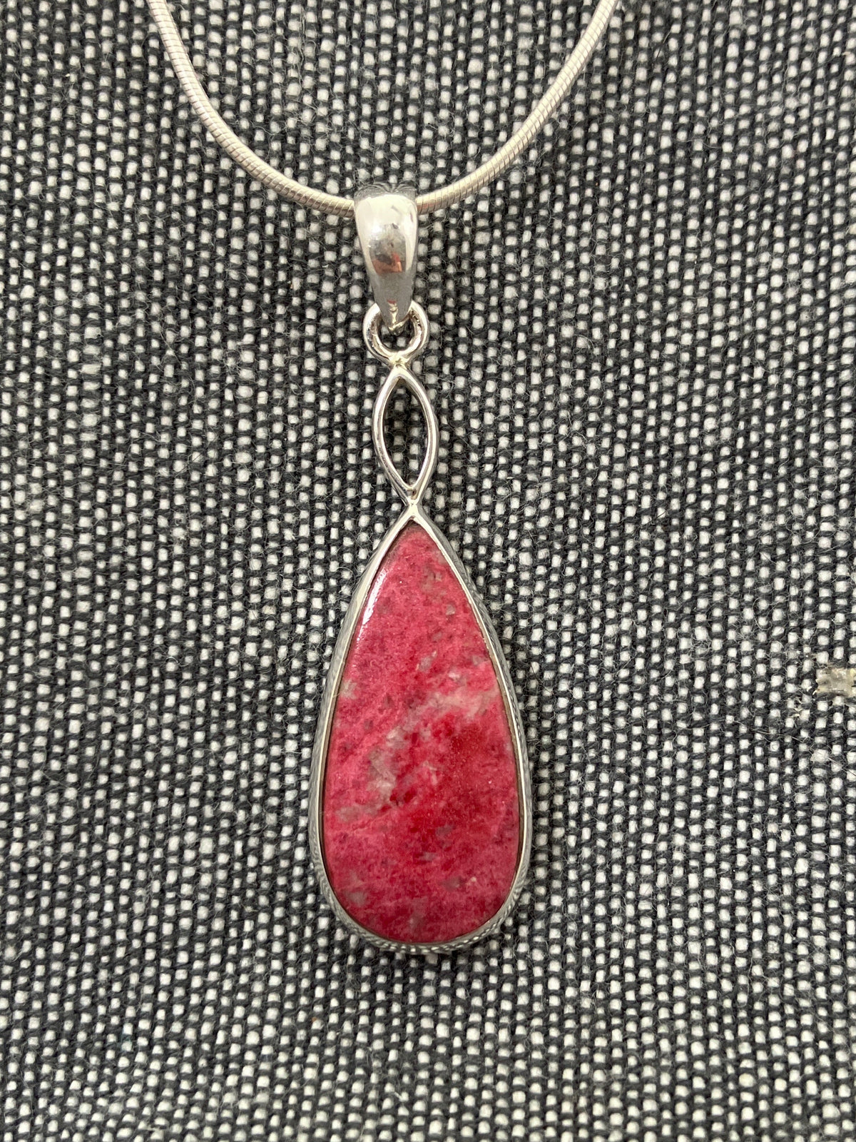 Thulite Loop Top Pear Pendant