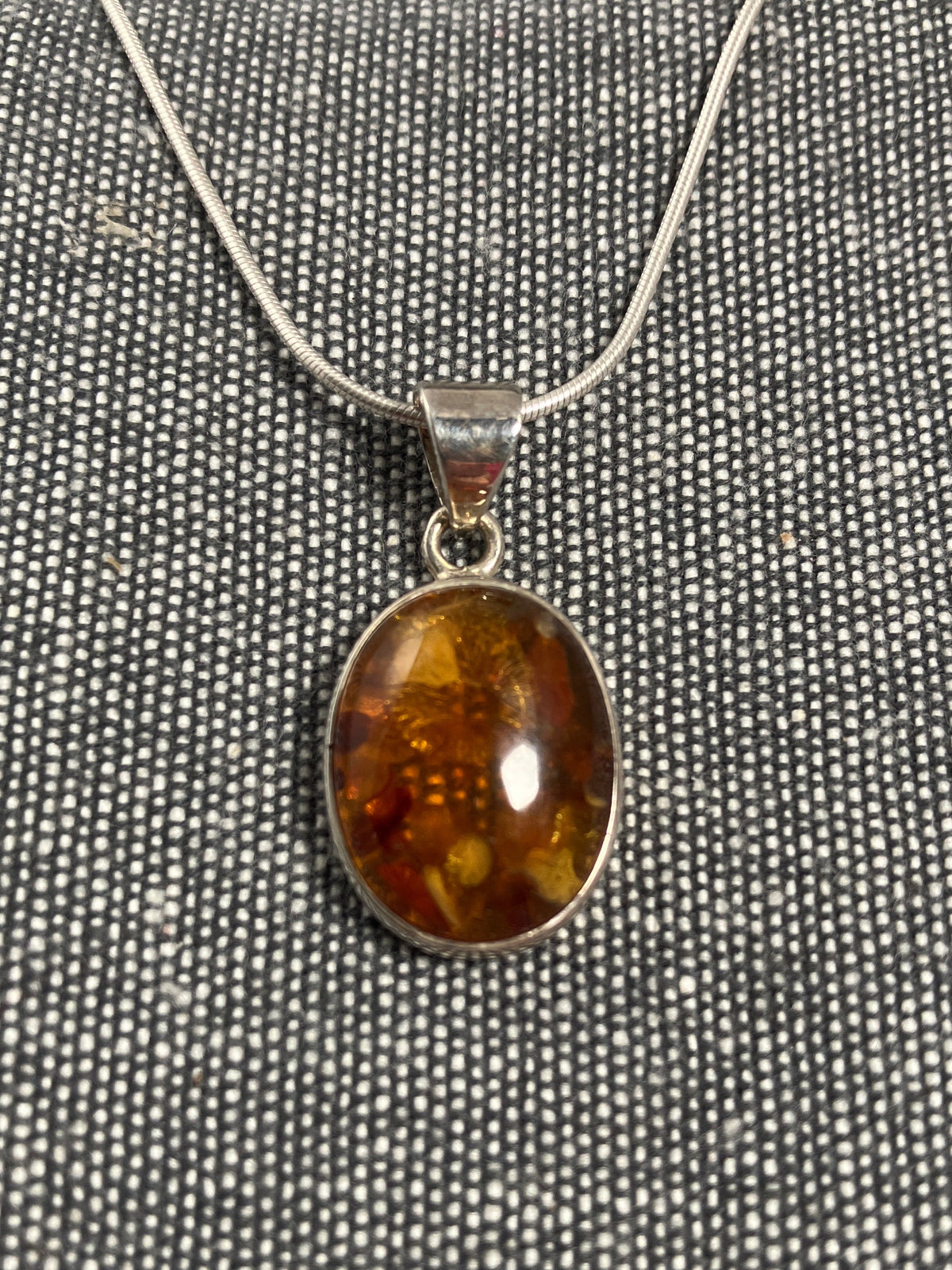 Oval Amber Pendant
