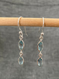 Blue Topaz Double Pip Earrings