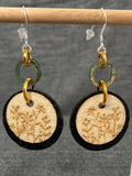 Pineapple Navy Flower Disc Earrings