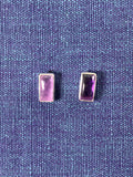 Amethyst Rectangle Studs