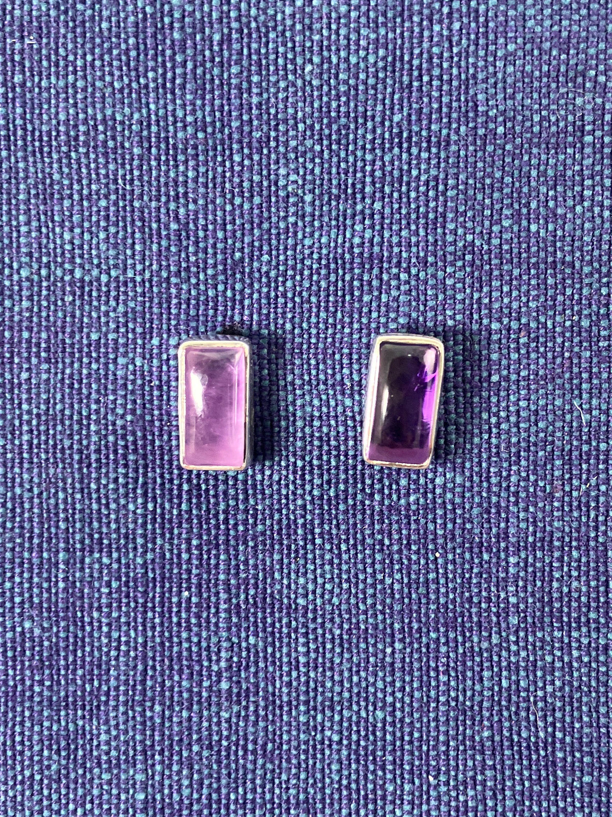 Amethyst Rectangle Studs