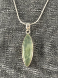 Prehnite Long Leaf Pendant