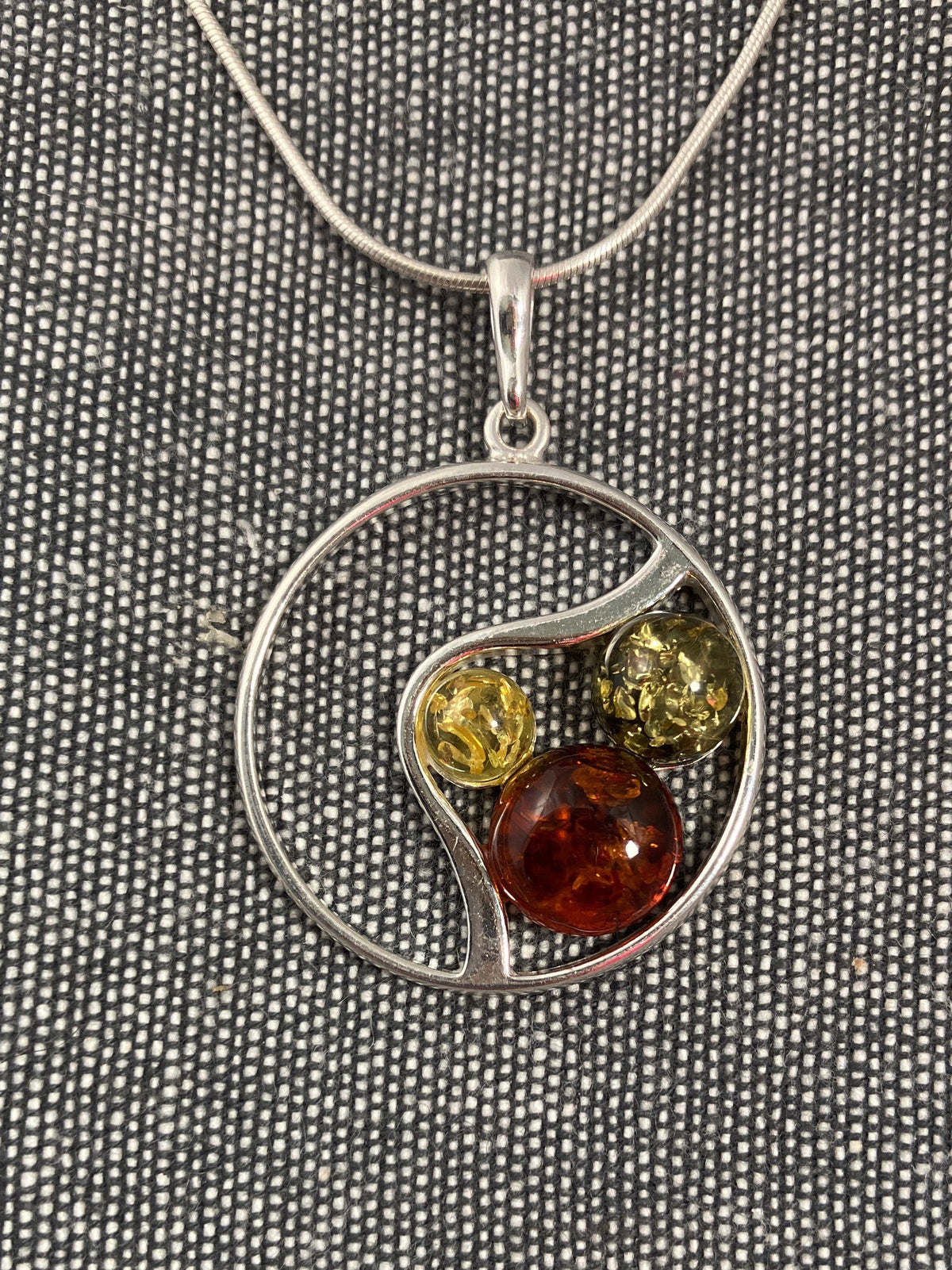 Triple Amber Circle Pendant