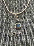 Labradorite Ornate Moon Pendant