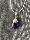 Amethyst Silver Cap Pendant
