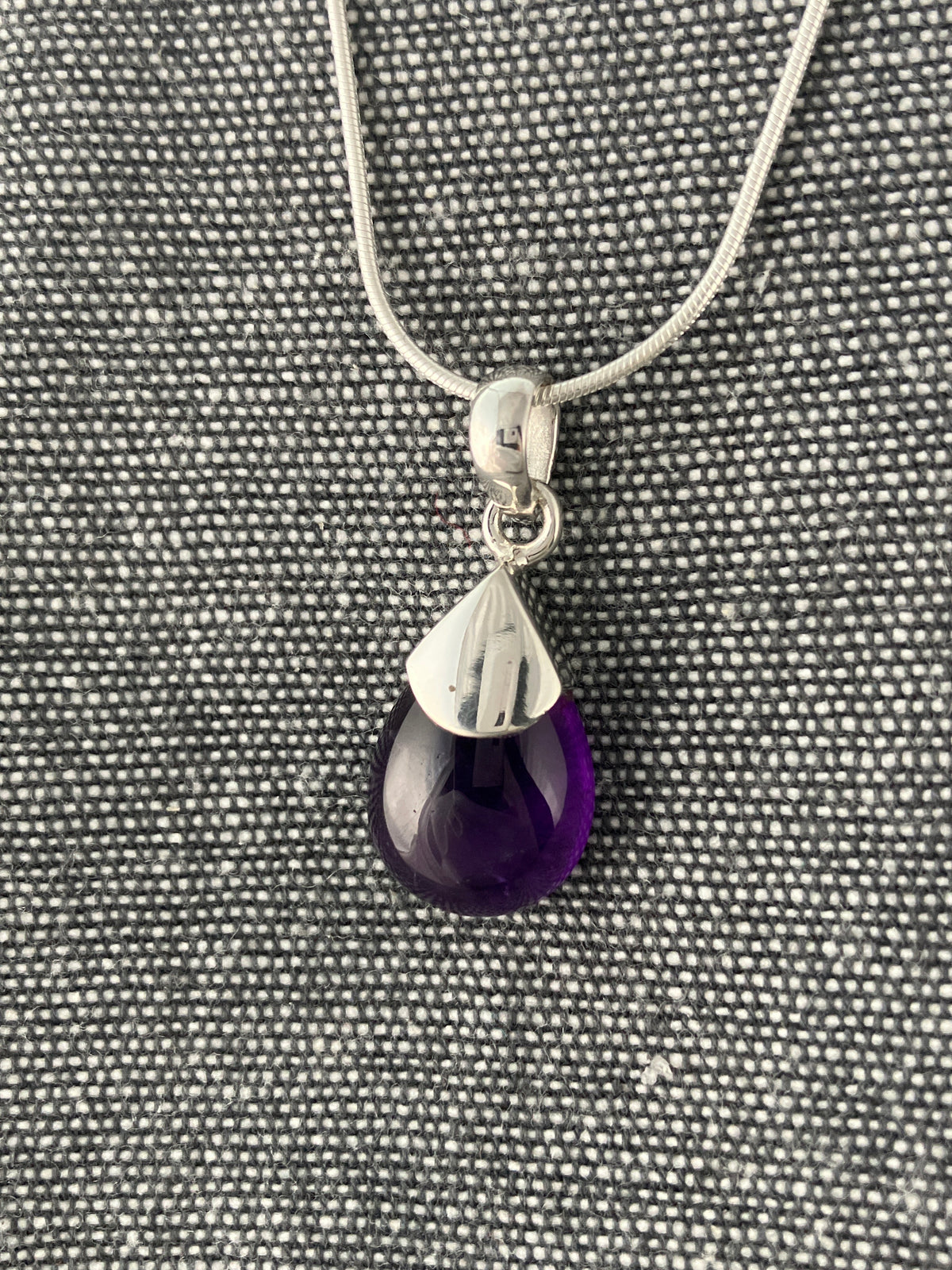 Amethyst Silver Cap Pendant
