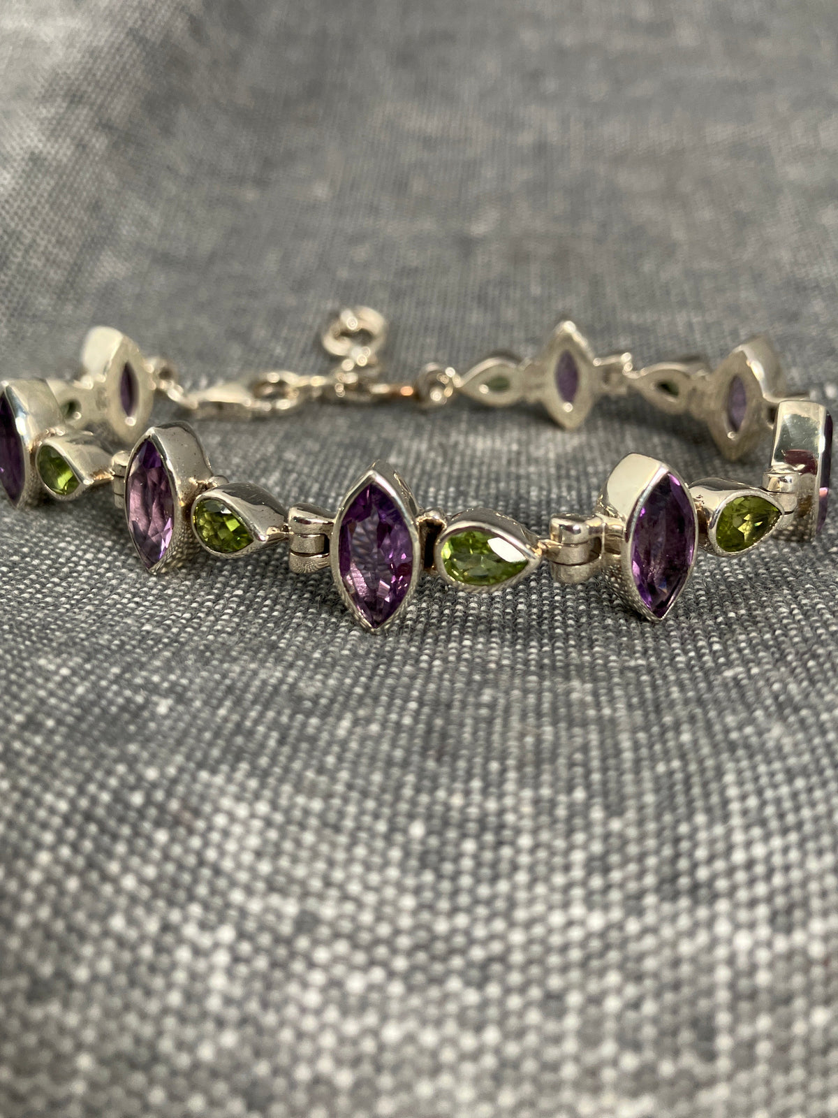 Amethyst Leaf & Peridot Pears Bracelet