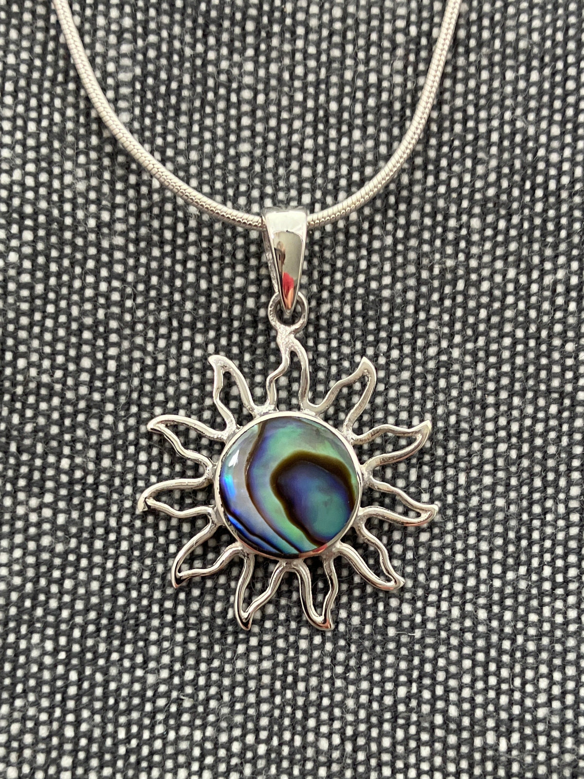 Paua Shell Sun Pendant