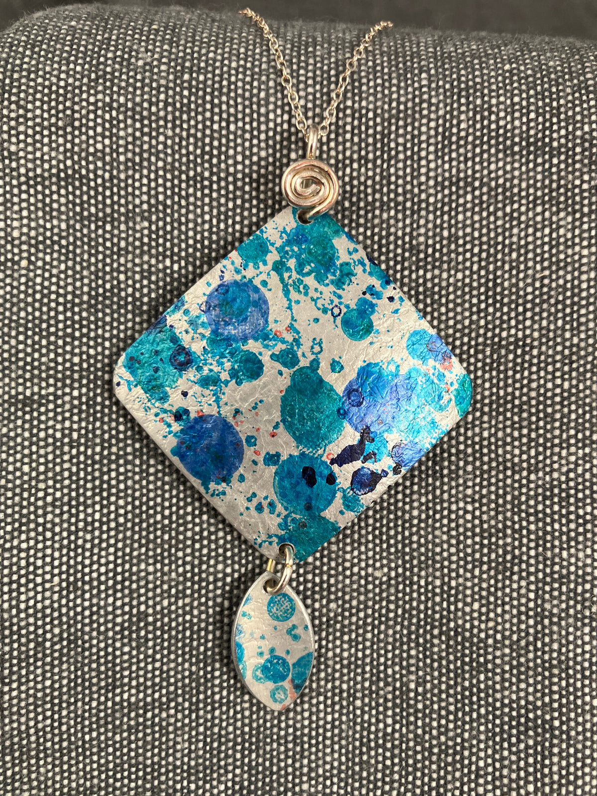 Teal Small Diamond Necklace