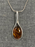 Simple Amber Oval Loop Pendant