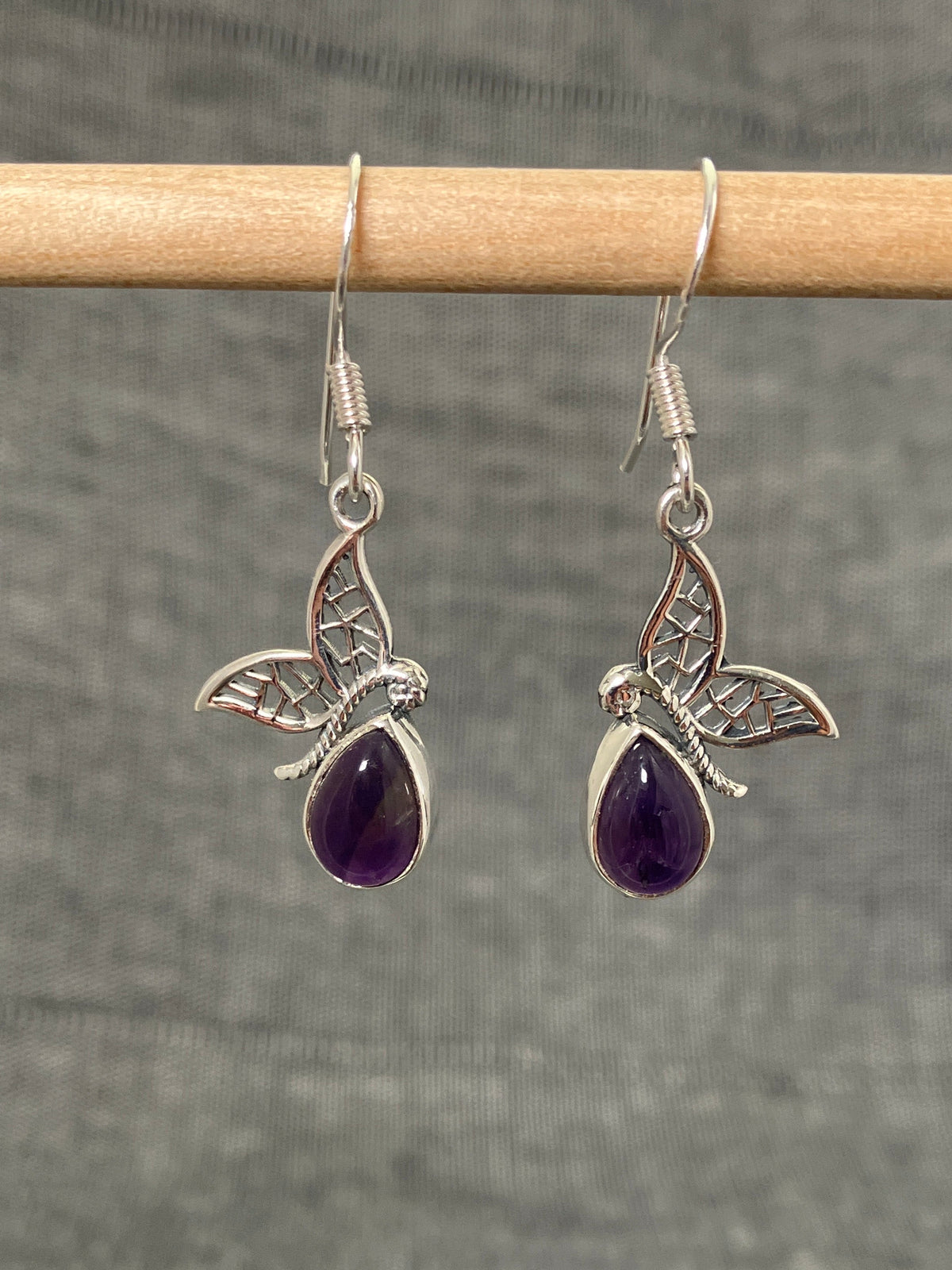Amethyst Butterfly Earrings