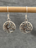 Leafy Filigree Disc Earrings