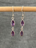 Amethyst Cut Double Pip Earrings