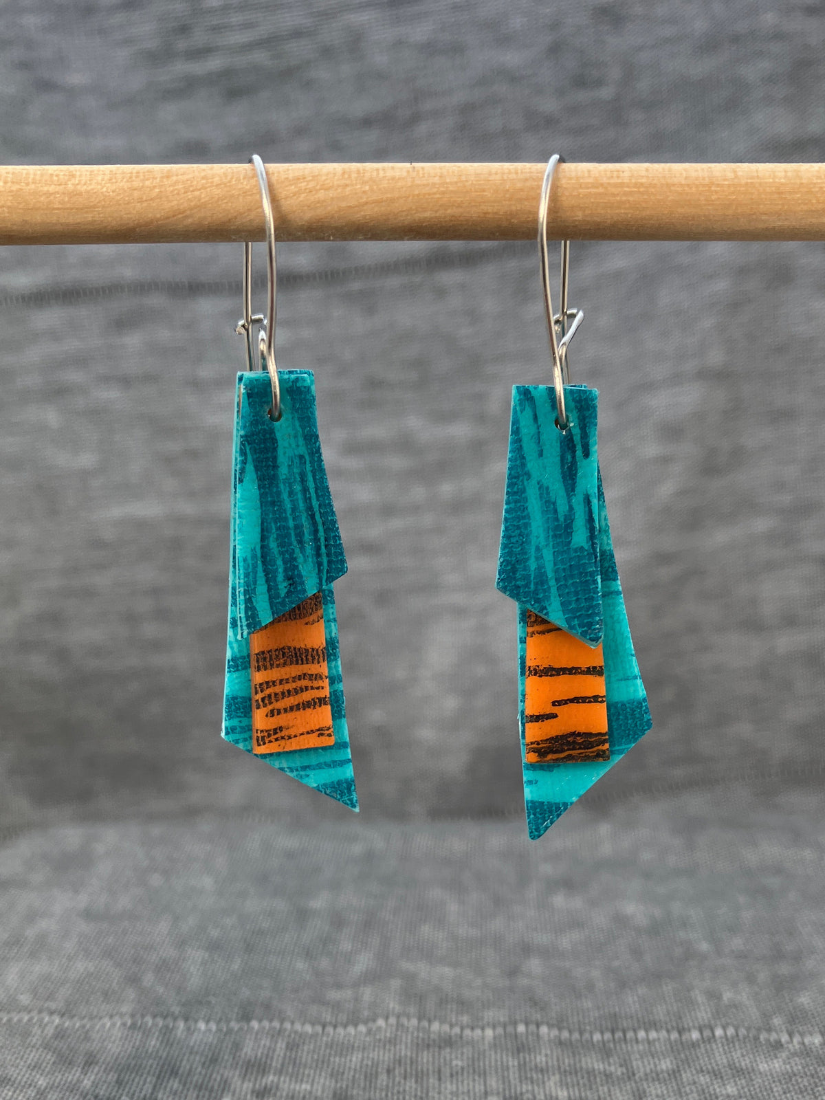 Nocean Teal Orange Bits & Bobs Earrings