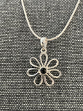 Black Onyx Loopy Daisy Pendant