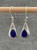 Lapis Lazuli Offset Teardrop Earrings