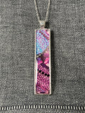 Long Rectangle Pinky Blue Necklace