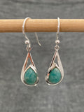 Amazonite Offset Teardrop Earrings