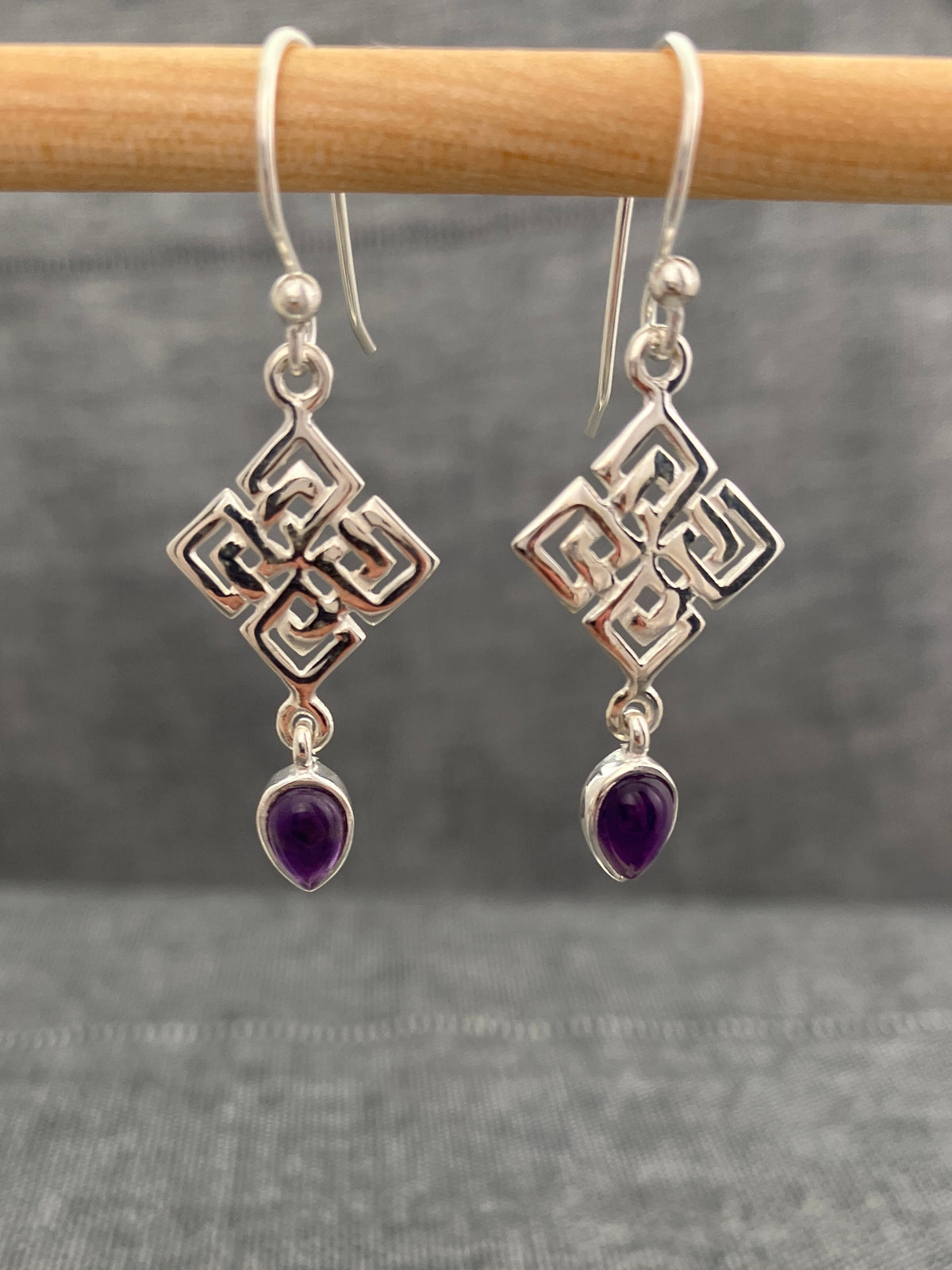 Amethyst Knotwork Earrings