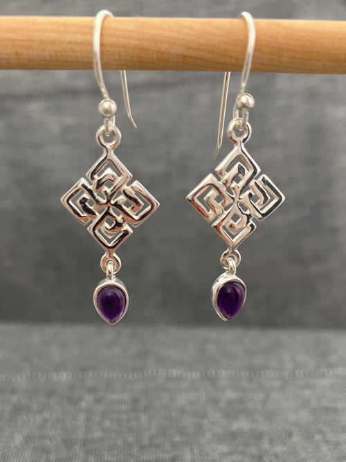 Amethyst Knotwork Earrings