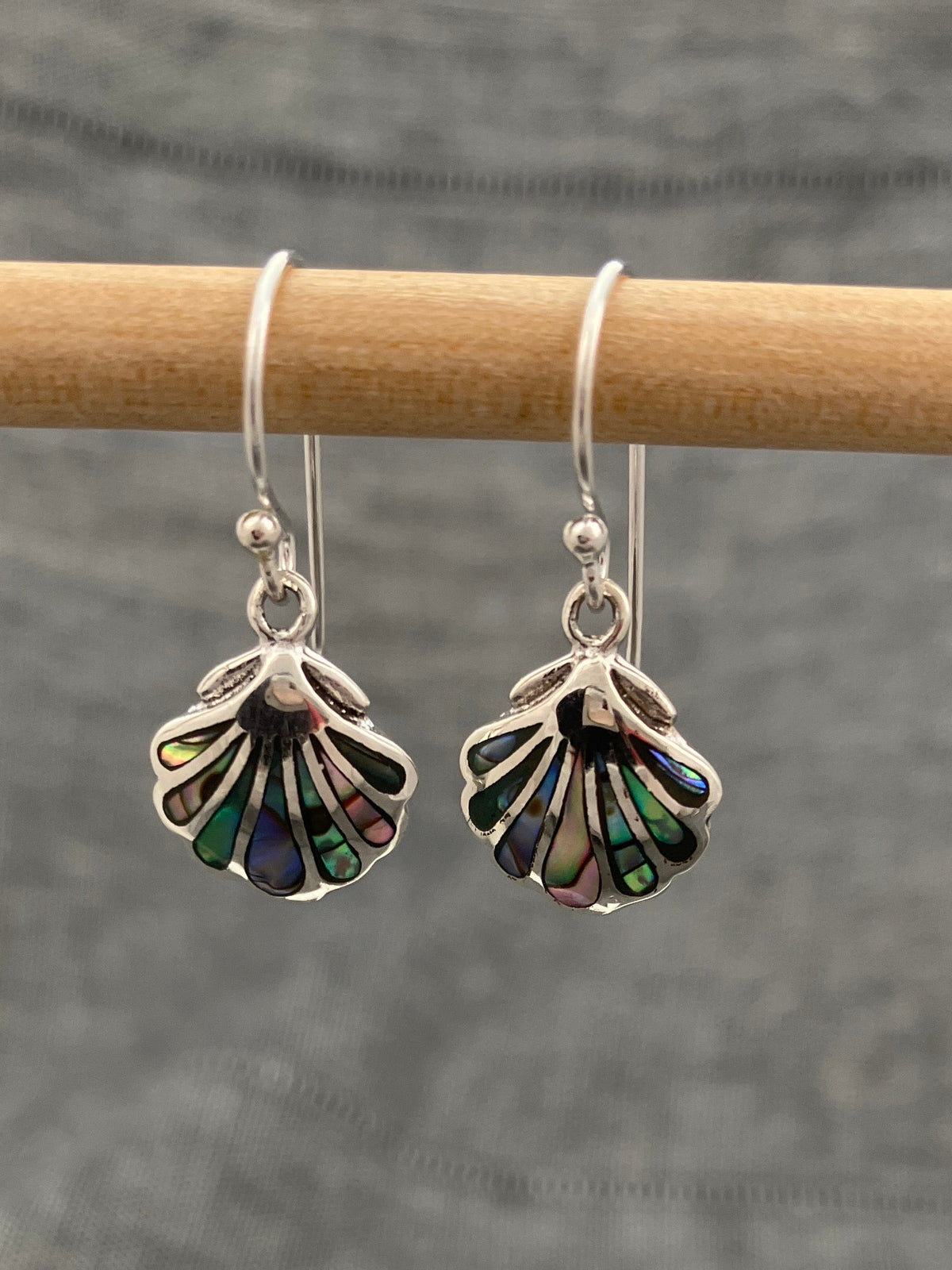 Paua Shell Scallop Earrings
