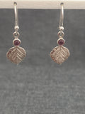 Garnet Little Leaf Earrings