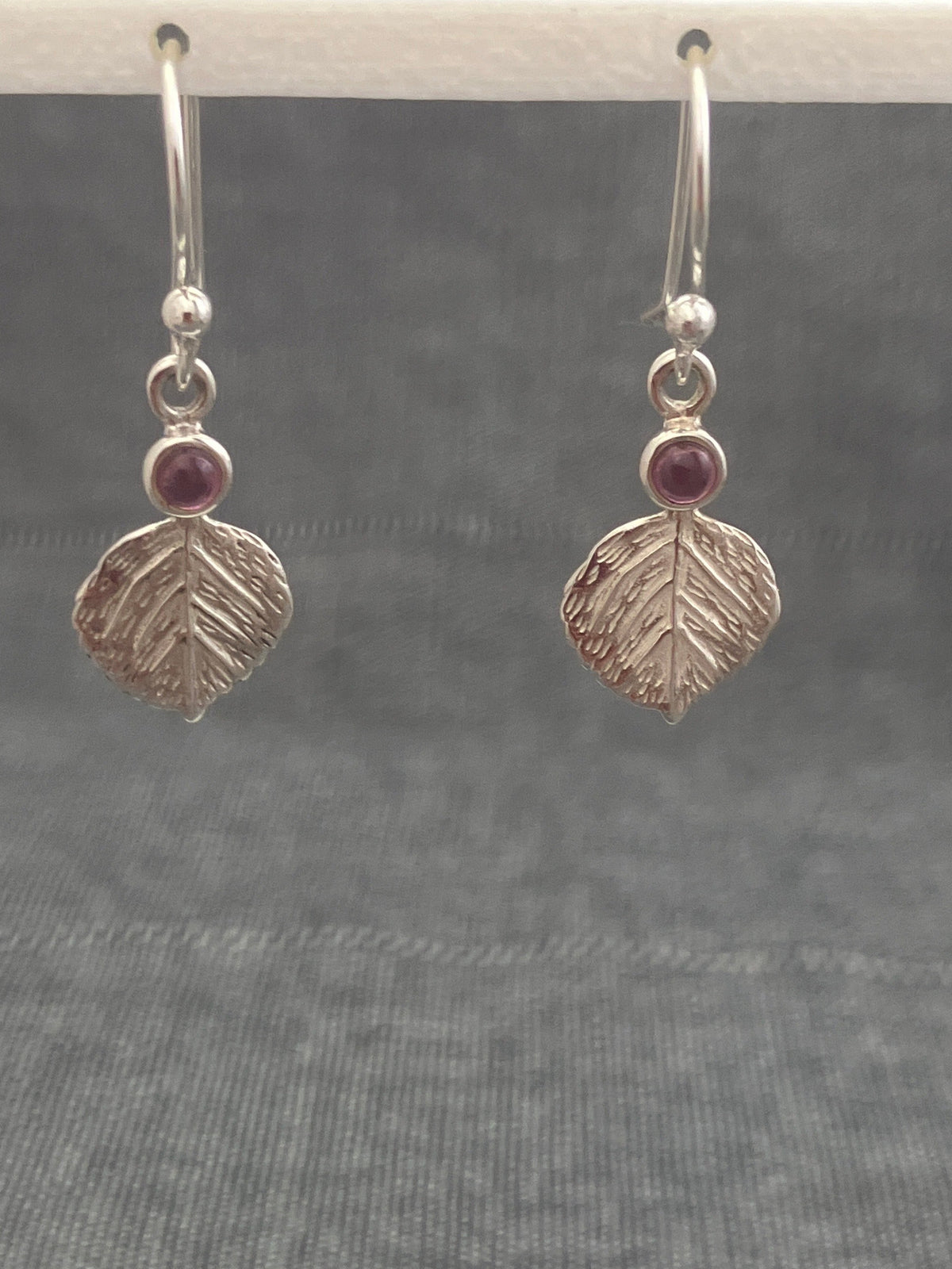 Garnet Little Leaf Earrings