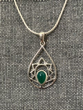 Green Onyx Lotus Loop Pendant