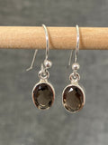 Smokey Quartz Cut Oval Earrings