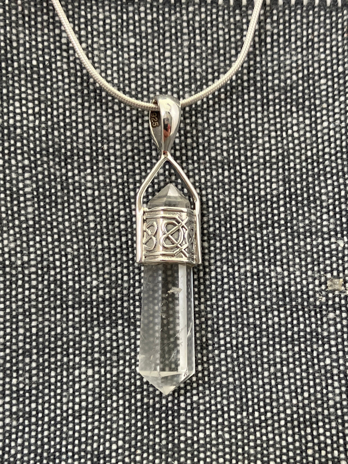 Celtic Topped Quartz Point Pendant