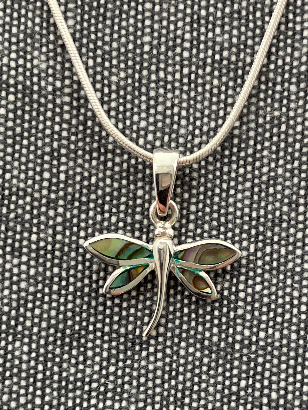 Paua Shell Small Dragonfly Pendant