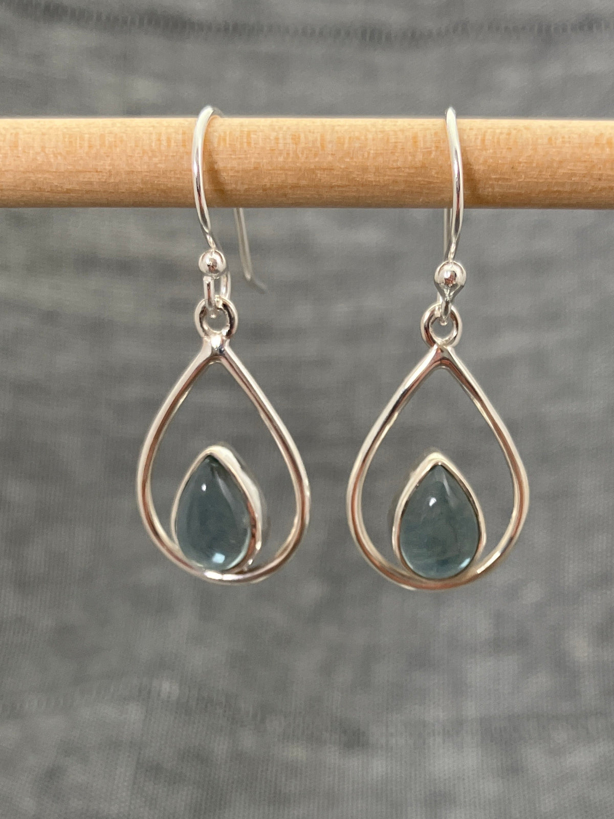 Apatite Pear In Loop Earrings