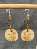 Pineapple Blue Flower Disc Earrings
