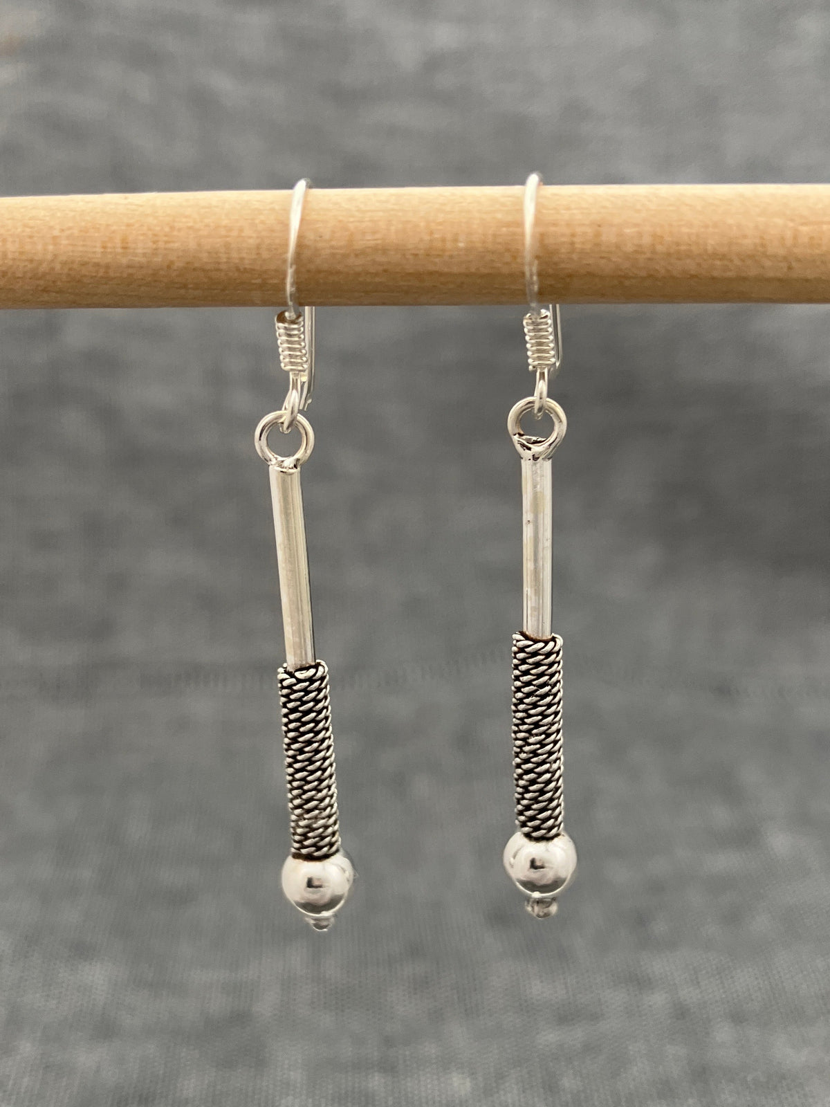 Bound Bali Stick Earrings