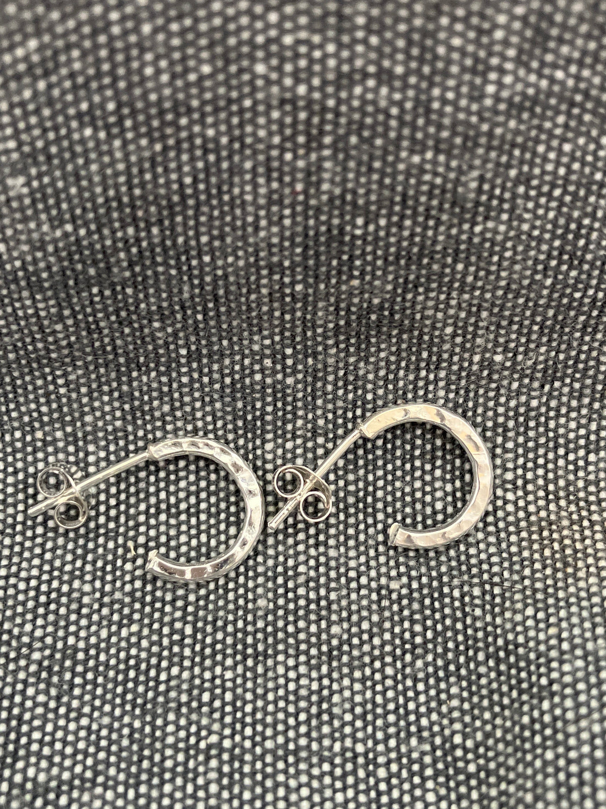 Planished Stud Hoops