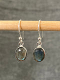 Labradorite Cut Oval Earrings