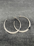 Flattened Stud Hoops – 35mm