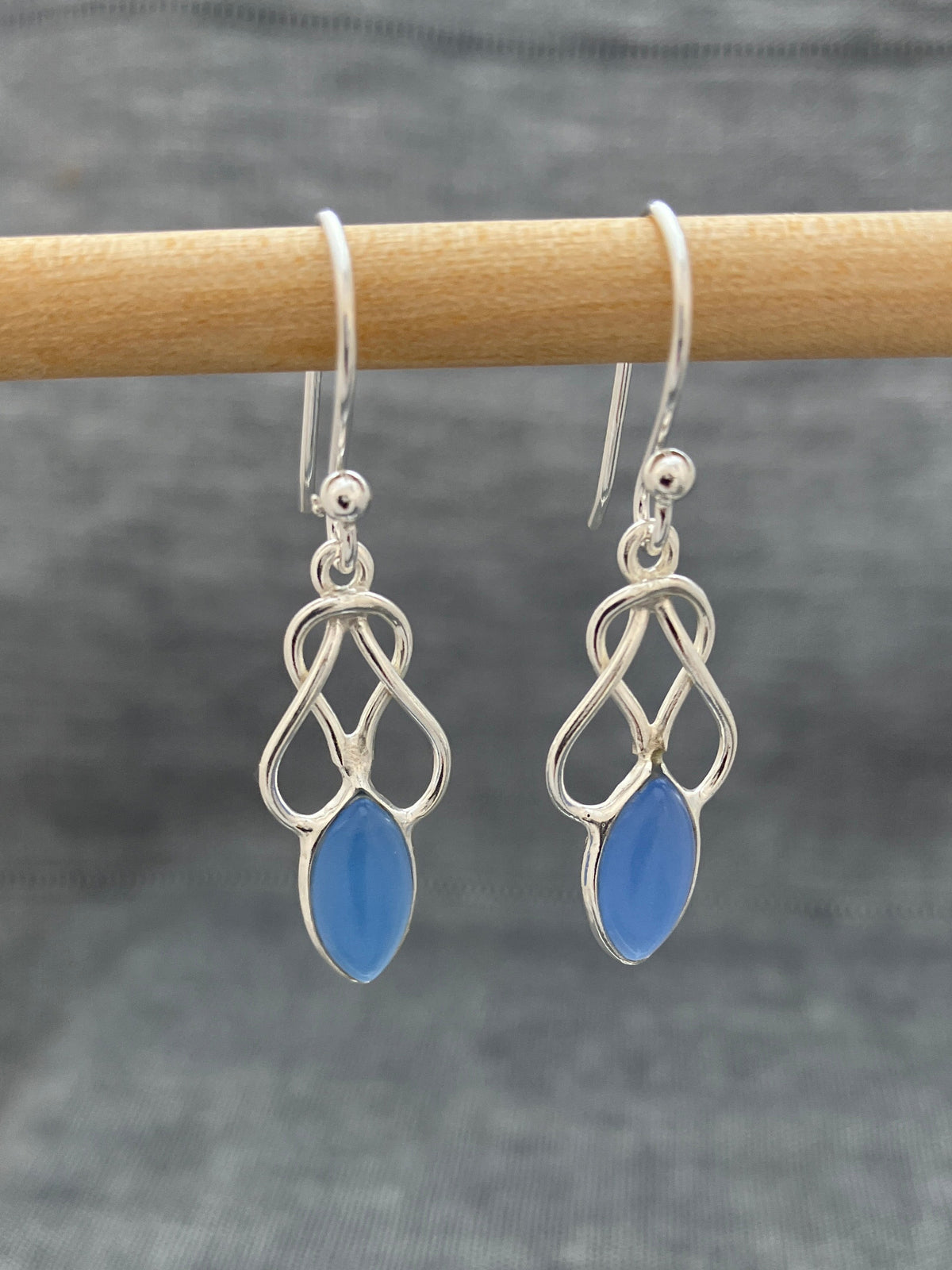 Chalcedony Knot Earrings