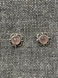 Rose Quartz Frilly Round Stone Studs