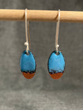 Cornflower Blue Copper Tip Oval Earrings