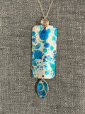Teal Small Rectangle Necklace