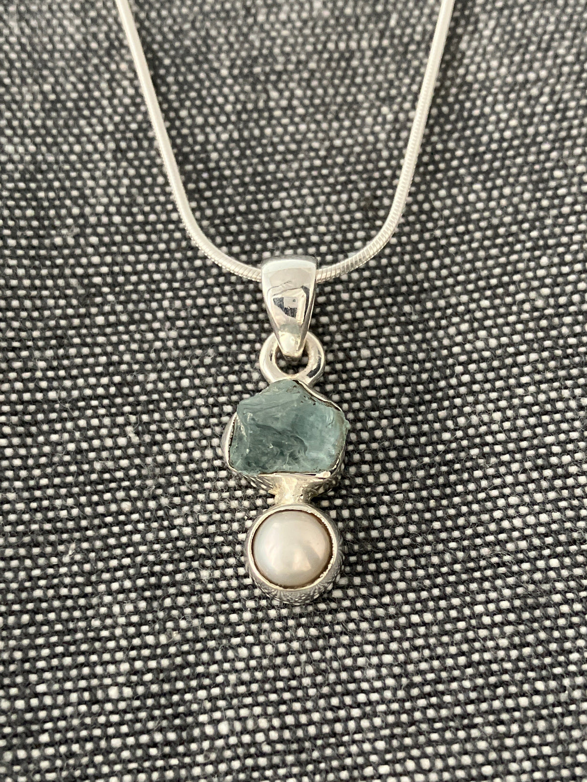 Aquamarine And Pearl Pendant