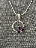 Amethyst Leafy Circle Pendant