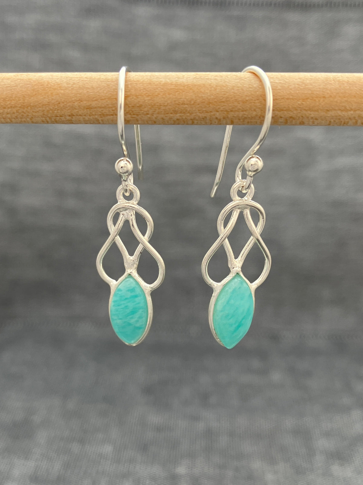 Amazonite Small Knot Earring