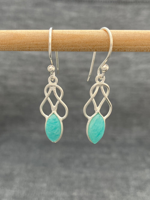 Amazonite Small Knot Earring