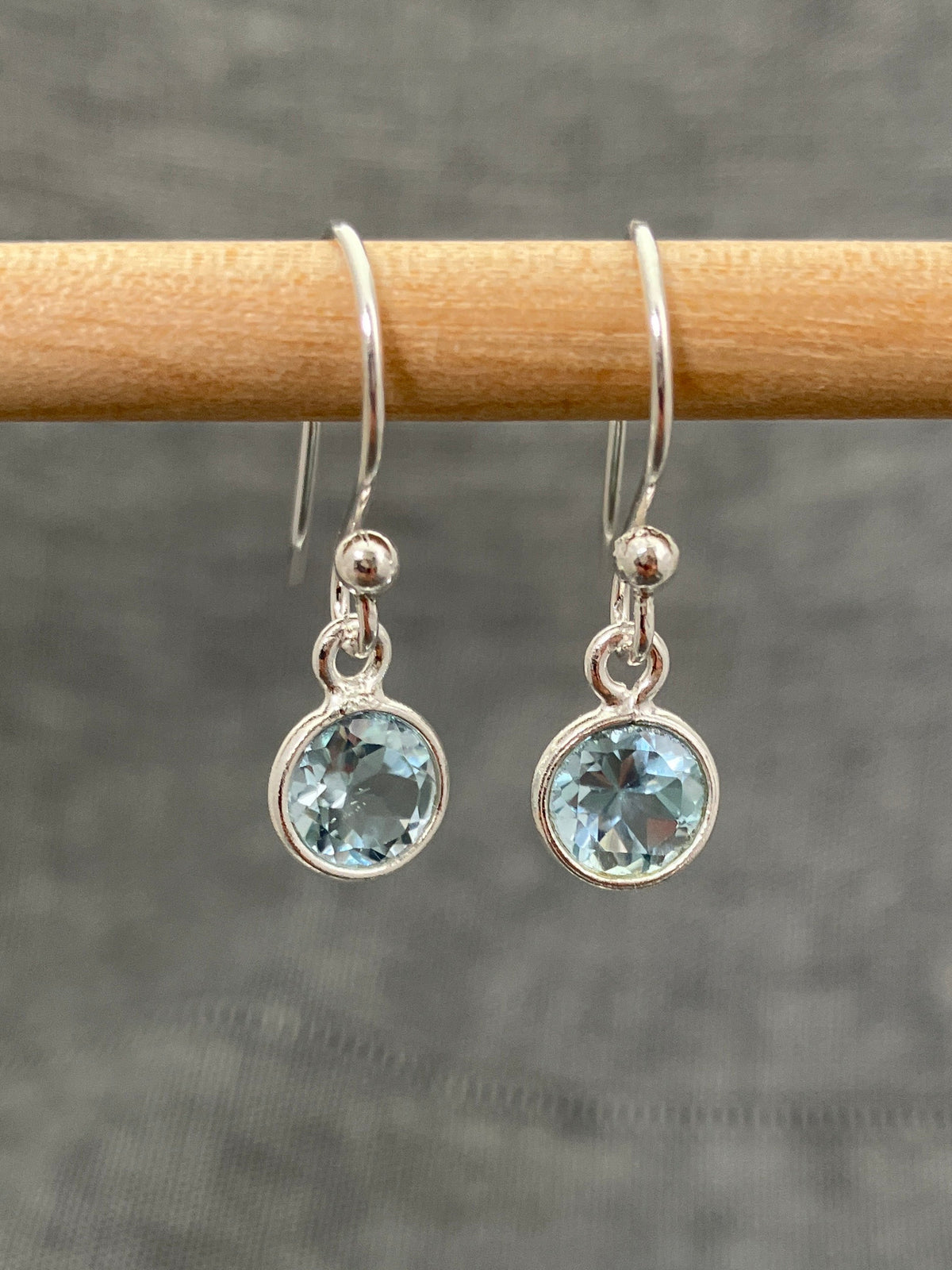 Blue Topaz Little Round Earrings