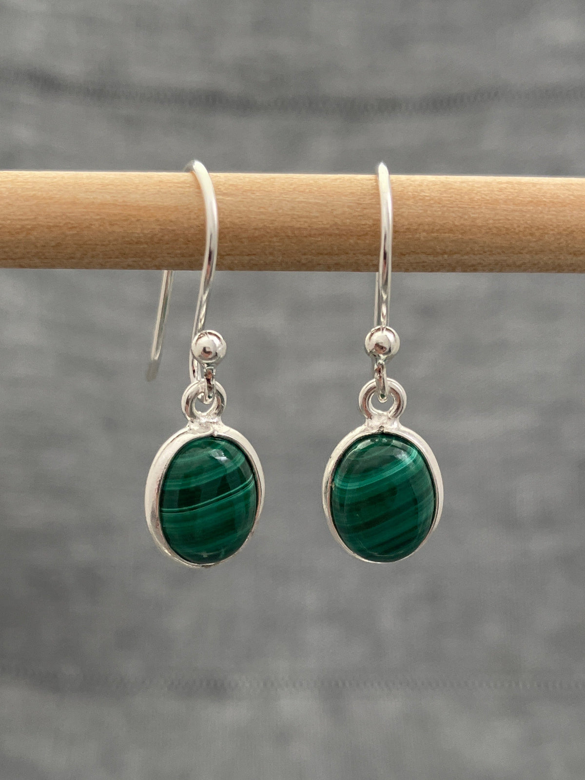 Malachite Oval Earrings
